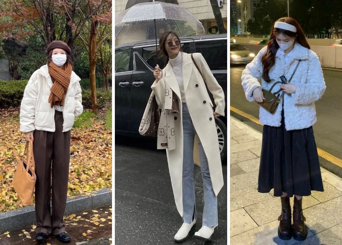 Phối áo khoác dáng dài với trang phục mùa đông