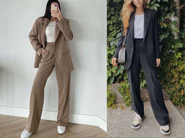 Set vest nhẹ + quần culottes + giày sneaker