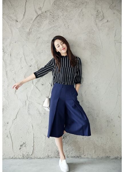 cách phối đồ quần culottes