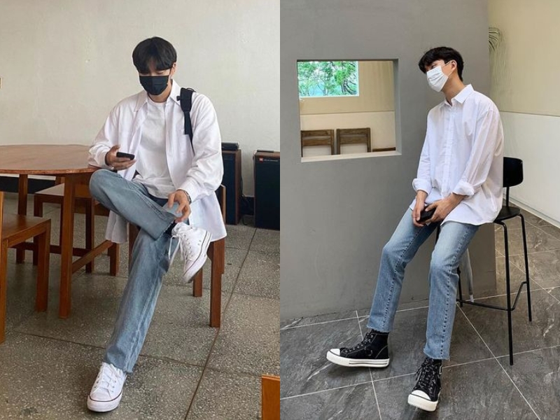 Áo sơ mi và quần jean